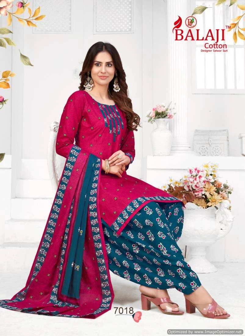 Balaji Rajwadi Patiyala Vol 7 Cotton Wholesale Salwar Suit Catalog — Wholesale Salwar Suits, MPA wholesale from Surat — Photo 4